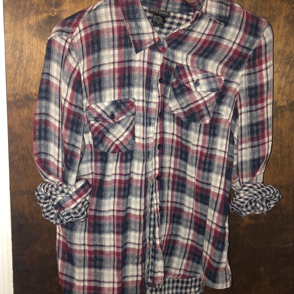Red white and blue flannel